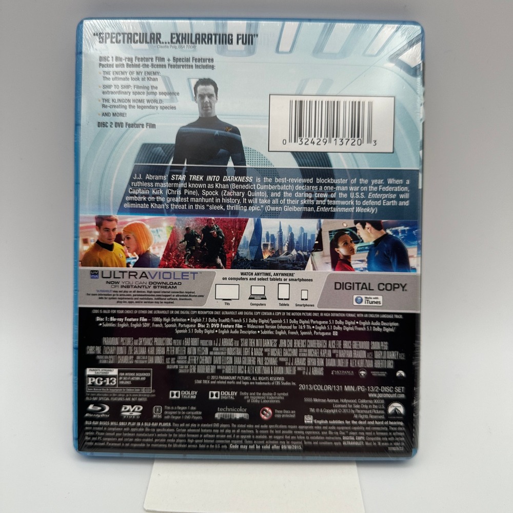 Star Trek Into Darkness Blu-ray DVD Digital HD 2-Disc Set Best Buy Exclusive NEW - Picture 4 of 4